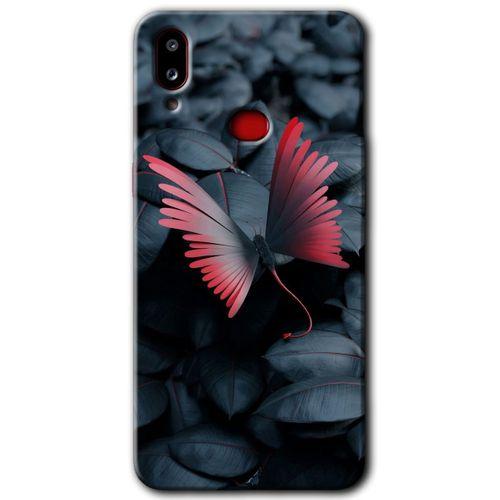 Samsung Galaxy A10s Kılıf HD Desen Baskılı Arka Kapak + Temperli Cam - Dark Butterfly