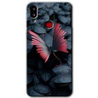 Samsung Galaxy A10s Kılıf HD Desen Baskılı Arka Kapak + Temperli Cam - Dark Butterfly