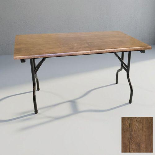 Dockers Banket Katlanır Masa (Werzalit, Allzalit. Vermodin Tabla 80x140) - Rustic Dark
