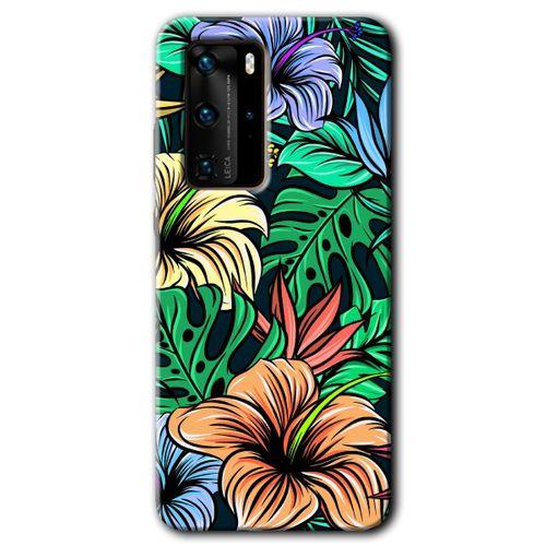 Potkal Hediye Fabrikası Huawei P40 Pro Kılıf HD Desen Baskılı Arka Kapak - Hibiscus Flowers