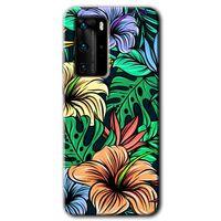 Potkal Hediye Fabrikası Huawei P40 Pro Kılıf HD Desen Baskılı Arka Kapak - Hibiscus Flowers