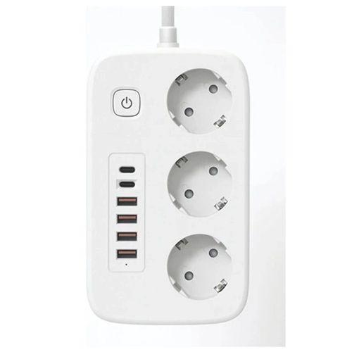 akım Korumalı Priz Ve Masaüstü Şarj İstasyonu Kablosuz 3 Priz ,4 Usb, 2 Type-c Girişli 2 Metre
