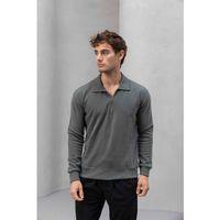 Eric Relax Fit Yarım Fermuarlı Polo Yaka Selanik Kumaş Erkek Sweatshirt - Avcı Yeşili