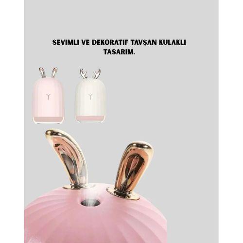 200 Ml Tavşan Kulaklı Ultrasonik Hava Nemlendirici Ve Gece Lambası