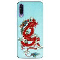 Samsung Galaxy A50s Kılıf Dragons (22) Tam Koruma Kılıfı Ejderha Dövme Kırmızı
