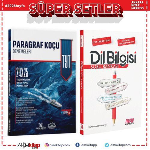 Edebiyat Denizi TYT Paragraf 24 x 25 Denemeleri ve AKM Dil Bilgisi Soru Bankası Seti 2 Kitap