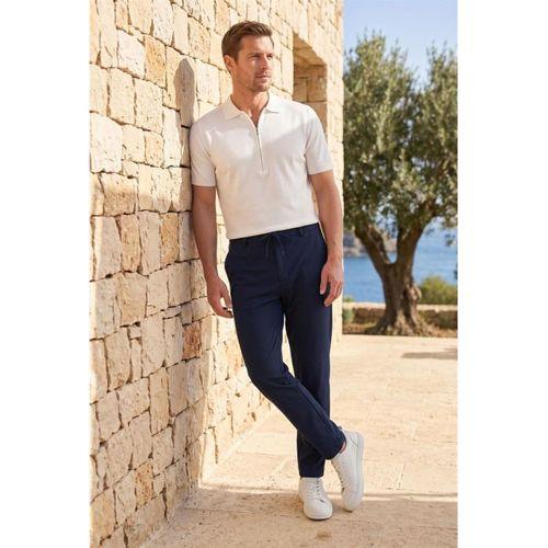Partain Havuç Kesim Bezayağı Kumaş Boyfriend Kalıp Jogger Erkek Pantolon - Lacivert