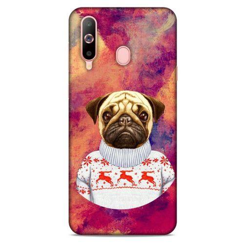 Samsung Galaxy A60 Kılıf Köpek Kıyafetleri (6) Silikon Kılıf Pug Kazak