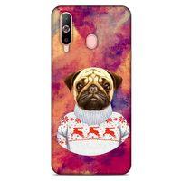 Samsung Galaxy A60 Kılıf Köpek Kıyafetleri (6) Silikon Kılıf Pug Kazak