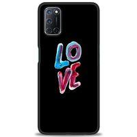 Oppo A92 Kılıf HD Baskılı Kılıf - Renkli Love + Tam Ekran Koruyucu