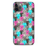 Lopard Apple Iphone 11 Pro Max Uyumlu Kılıf Kediler (7) Telefon Kılıfı Pembe Mavi Gri