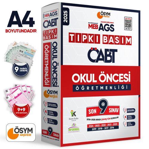 2025 MEB-AGS ÖABT OKUL ÖNCESİ Öğretmenliği ÖSYM Tıpkı Basım 9lu Deneme Paketi Türkiye Geneli