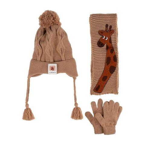 Kitti Bebe Erkek Atkı Bere Eldiven Takım (1-4 Yaş) K24160-09 Açık Kahve