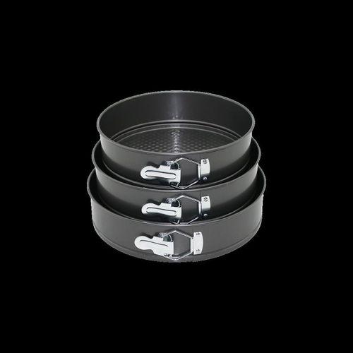 3'lü Yuvarlak Metal Kelepçeli Kek Kalıp Seti 24-26-28 cm