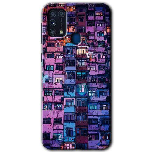 Galaxy M31 Kılıf HD Desen Baskılı Arka Kapak - Şehir Görünümü + Kırılmaz Cam