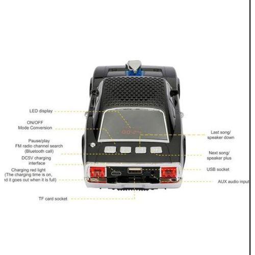 Kablosuz Hoparlör Bluetooth 1968 Retro Ride Araba Hoparlör ve FM Radyo USB SD AUX Girişli WS-1968 Kırmızı