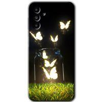 Samsung Galaxy M23 HD Baskılı Kılıf + 9D Tam Ekran Koruyucu - Işıklı Kelebekler