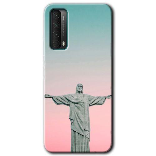 MRCİLETİSİM Huawei P Smart 2021 Kılıf Baskılı Kapak - Rio +Tam Kaplayan Mat Seramik