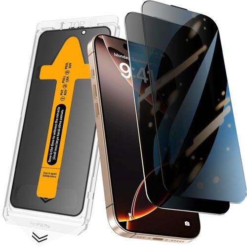 Apple iPhone 14 Zore 2.5D Oliv Privacy Temperli Cam Ekran Koruyucu + Kolay Uygulama Aparatı