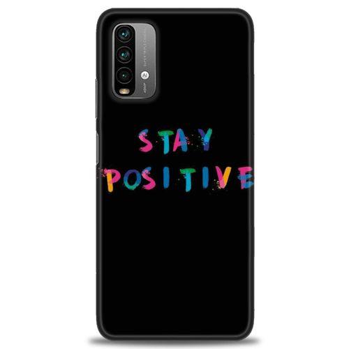 Xiaomi Redmi Note 9 4G Kılıf HD Baskılı Kılıf - Stay Positive + Tam Ekran Koruyucu
