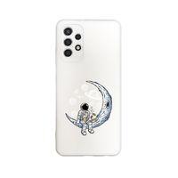 Samsung A23 Uyumlu Keyifli Astronot Desenli Premium Silikonlu Lansman Telefon Kılıfı