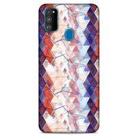 Samsung Galaxy M30s Kılıf Pastel Renkler (3) Kapak Kırmızı Lacivert