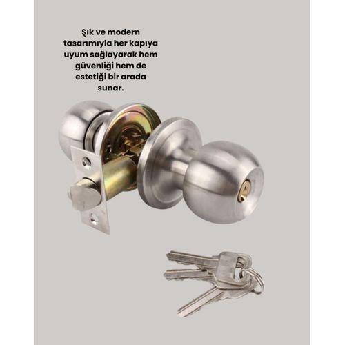Paslanmaz Çelik Dayanıklı Topuzlu Kapı Kilidi