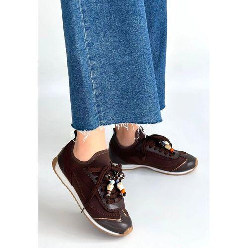 Riaf Kahverengi Cilt Bağcıklı Spor Ayakkabı