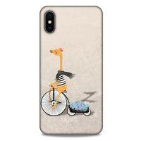 Apple iPhone XS Max Kılıf FunnyMaX (17) Tasarım Kılıf Bej Zürafa