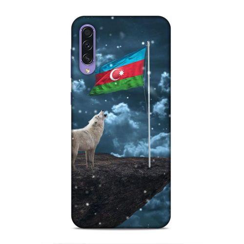 Samsung Galaxy A50s Uyumlu Kılıf Azarbaijan (25) Antişok Kapak Kurt Bayrak