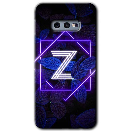Potkal Hediye Fabrikası Samsung Galaxy S10e Kılıf HD Desen Baskılı Arka Kapak - Dark Neon Yaprak Z Harfi