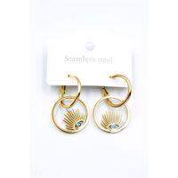 Göz Çelik Halka Küpe - Altın