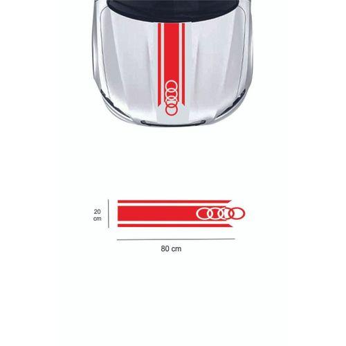 RR Audi İçin Uyumlu Aksesuar Oto Kaput Sticker Çift Şerit 80*20 Cm