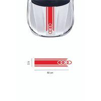 RR Audi İçin Uyumlu Aksesuar Oto Kaput Sticker Çift Şerit 80*20 Cm