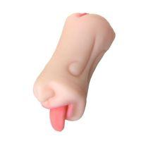 Juicy Pussy Masturbator Realistik Fruity Tongu, Ağız ve Vajina TPE Ten 19 cm