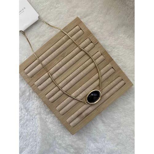 Taşlı Kolye - Siyah