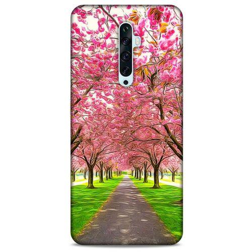 Lopard Oppo Reno 2z Uyumlu Kılıf Bahar (42) Rugged Armor Kılıf Pembe Ağaç