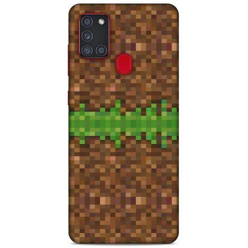 Lopard Samsung Galaxy A21s Uyumlu Kılıf PiXel (1) Kılıfı Yeşil Mine