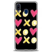 Samsung Galaxy A30 Kılıf HD Baskılı Kılıf - XOXOXO + Tam Ekran Koruyucu
