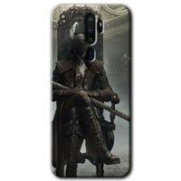 MRCİLETİSİM Oppo A5 2020 Kılıf Baskılı Kapak - Bloodborne Hunters + 5D Tam Kaplayan Cam