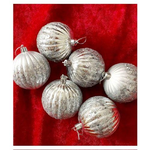 Kika Joy Ağaç Süsü Toplar Gümüş 5Cm 6Lı