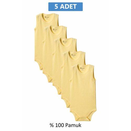 Sarı Askılı Body Zıbın 2-7 YAŞ Çocuklar İçin (5 ADET) Alttan Çıtçıtlı Özel Gereksinimli-D