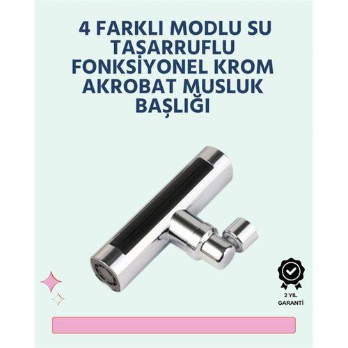 Krom Kaplamalı Çok Fonksiyonlu Musluk Başlığı | Paslanmaz Malzeme