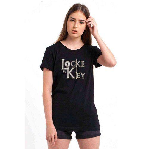 And Key All Keys LockeKey TT Baskılı Siyah Kadın Tshirt