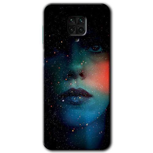 BeRa Aksesuar Xiaomi Redmi Note 9 Pro Kılıf Baskılı Kapak - Karanlık Kadın +Tam Kaplayan Mat Seramik