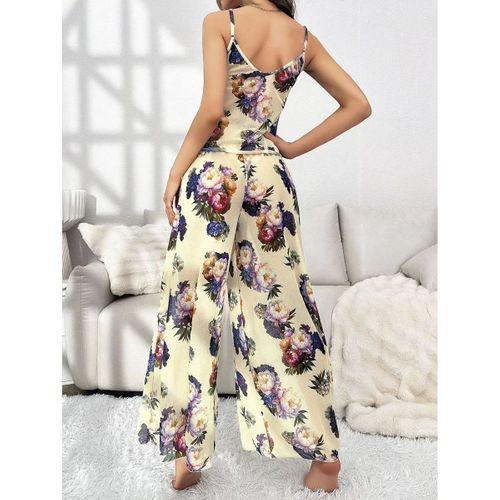 Özel Tasarım Çiçek Desenli Salaş Kesim Şık Dekolteli 2'li Takım