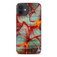 Apple iPhone 12 Kılıf Kelebek Etkisi (31) TPU Kılıf Kırmızı Yeşil
