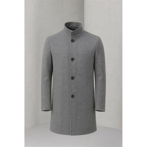 Bertolucci Dik Yaka Fileto Cepli Erkek Kaşe Kaban - Gri