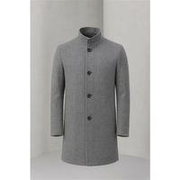 Bertolucci Dik Yaka Fileto Cepli Erkek Kaşe Kaban - Gri