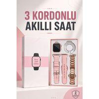 Akıllı Saat Amoled Ekran 3 Kordonlu Aksesuar Hediyeli Sesli Görüşme